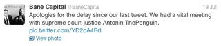 Illustration for article titled Bane Capital tweets its corporate takeover of Gotham City